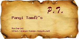 Panyi Tamás névjegykártya